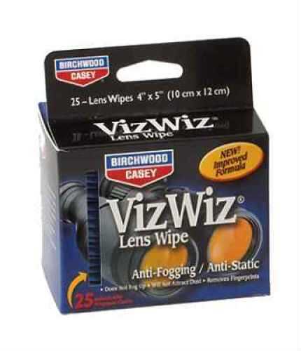 Birchwood Casey Viz WIZ Lens Wipe 25/Pk
